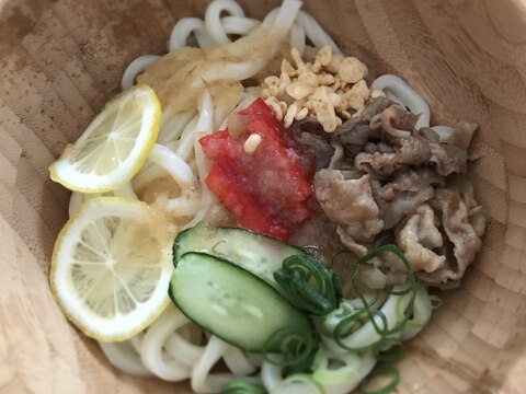 お肉入り♪冷やしおろしうどん